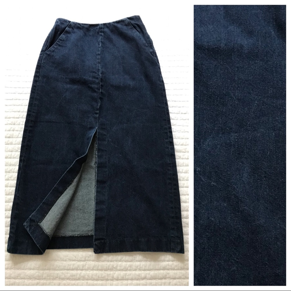 Zara Trafaluc High Waisted Denim Midi Skirt XS